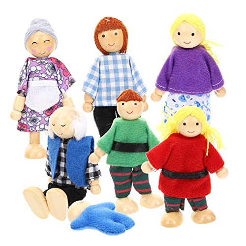 ifundom Spielzeug Puppen Set Figuren Puppen 7 Teiliges Set Holzfiguren Für Bewegliche Puppen Für Rollenspiele Familienpuppen Für Kreatives Und Puppenhaus Zubehör ifundom Spielzeug Puppen Set Figuren Puppen 7 Teiliges Set Holzfiguren Für Bewegliche Puppen Für Rollenspiele Familienpuppen Für Kreatives Und Puppenhaus Zubehör von ifundom