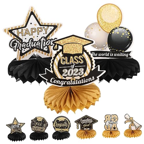 ifundom 9 Stück Abschluss-Waben-Ornament Grün Party Mittelstücke Bienenwabe Abschlussfeier Dekoration Tischdekoration für Abschlussfeier Papierwaben Dekore mit Wabenkugeln aus Papier Black von ifundom