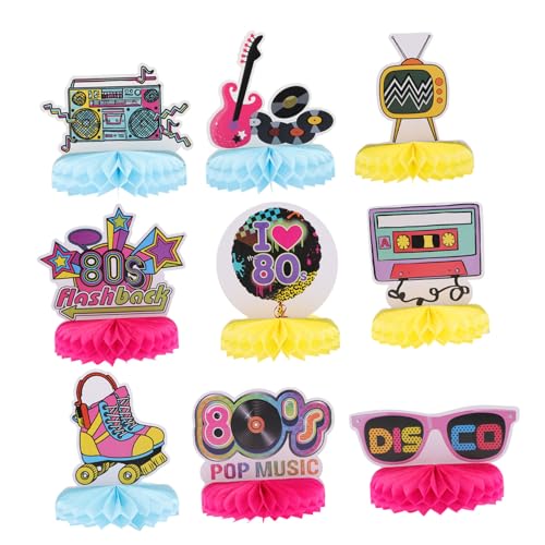 ifundom 9 Stück Disco-Ornamente Geburtstag Waben Bienenwabe bunt Retro 90er Funky Waben-Mittelstücke Themenpartydekoration Partydekorationen für Erwachsene Papier Colorful ifundom 9 Stück Disco-Ornamente Geburtstag Waben Bienenwabe bunt Retro 90er Funky Waben-Mittelstücke Themenpartydekoration Partydekorationen für Erwachsene Papier Colorful von ifundom