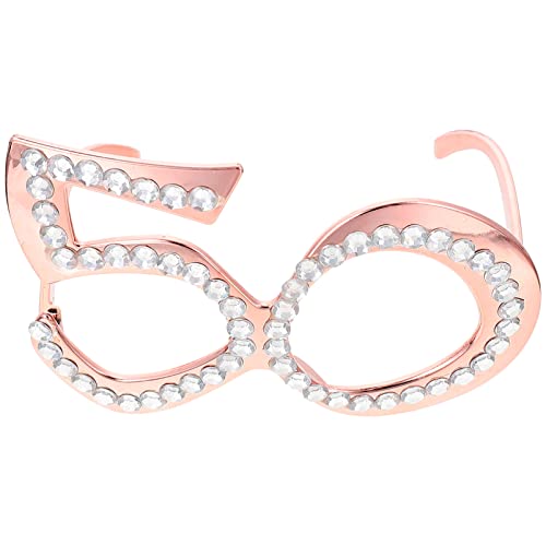 ifundom Brille zum 50. Geburtstag, Brille zum 50. Geburtstag, in Roségold, mit Rahmen aus Strass für Dekoration für Partys zum 50. Jahrestag ifundom Brille zum 50. Geburtstag, Brille zum 50. Geburtstag, in Roségold, mit Rahmen aus Strass für Dekoration für Partys zum 50. Jahrestag von ifundom