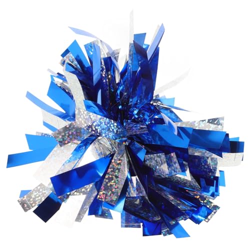 ifundom Cheerleading Pompons Handgelenk Blumen Blau Silber mit Haargummi Leichtes Zubehör für Tanzfestivals und Partydekorationen von ifundom