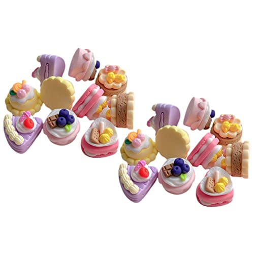 ifundom DIY Bastelset Mit Realistischen Dessert Charms Für Haarspangen Handytaschen Macarons Schokoladenkuchen Erdbeerkuchen Apfelkuchen Und Herzplätzchen Bastelzubehör von ifundom