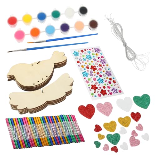 ifundom DIY Windspiel Bastelset Teilig mit Holzvogelanhängern Farben Acrylfarbe Schnur Pinsel und Aufklebern Kreatives Windspiel Set für Garten Terrasse und Kinderhandwerk ifundom DIY Windspiel Bastelset Teilig mit Holzvogelanhängern Farben Acrylfarbe Schnur Pinsel und Aufklebern Kreatives Windspiel Set für Garten Terrasse und Kinderhandwerk von ifundom