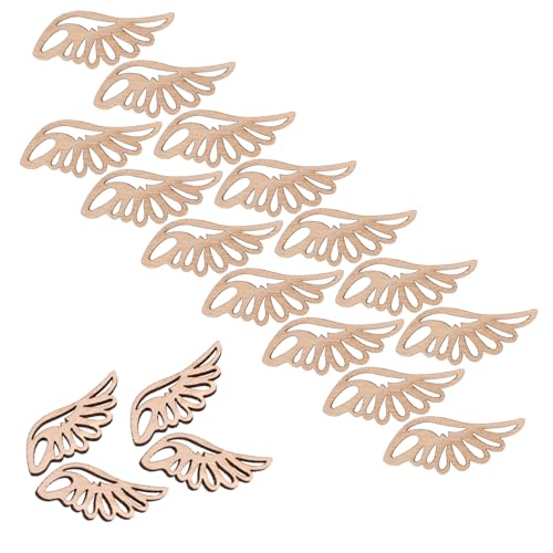 ifundom Engelsflügel Aus Holz Unvollendete Holzspäne Plaketten Rustikale Deko Für Weihnachten DIY Projekte Bastelmaterial Für Hochzeiten Und Tischdekoration Natürliche von ifundom