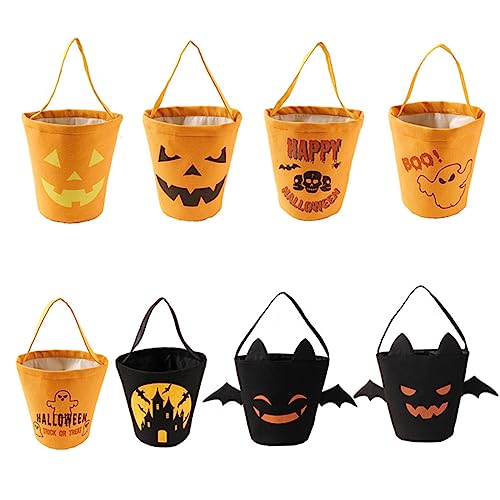 ifundom Halloween-süßigkeiten-eimer Partytaschen Halloween-aufbewahrungstaschen Baumwolle Favorisieren Mini-halloween-eimer Beutel Wiederverwendbar Schüssel Dekorationen Klein Falten Gut von ifundom