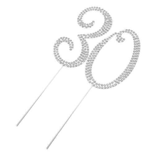 ifundom Jahre Cake Topper Silber mit Funkelnden Strasssteinen Elegante Kuchenstecker für Geburtstag und Jubiläum Vielseitige Partydeko für Geburtstags Hochzeitsfeiern von ifundom
