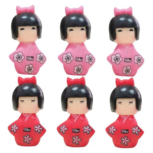 ifundom 6stücke Teiliges Miniatur Kimono Puppen Japanische Handwerkskunst Dekorative Figuren Für Zuhause Und Büro Vielfältige Anordnungsmöglichkeiten Für Stilvolle Tischdekoration von ifundom