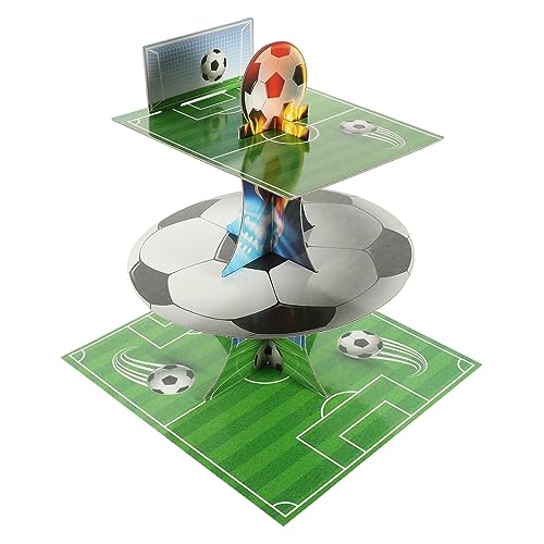 ifundom Tortenständer Aus Papptellern Mit Fußballmotiv 3-stöckiger Cupcake- Dekorative Tortenpräsentation Und Stabil Für Geburtstagsfeiern ifundom Tortenständer Aus Papptellern Mit Fußballmotiv 3-stöckiger Cupcake- Dekorative Tortenpräsentation Und Stabil Für Geburtstagsfeiern von ifundom