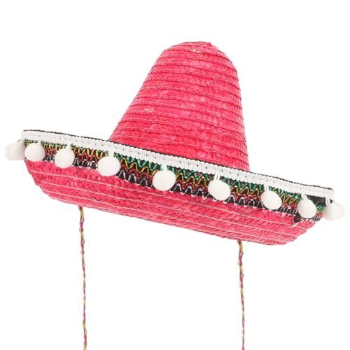 ifundom Fascinator-hüte Taco-fiesta-partyzubehör Sombrero-hüte Für Partys Mexikanische Fiestahüte Hawaiianischer Hut Mexikanische Partyhüte Strandhut Bommel Eltern-kind Stroh Sommerhut von ifundom