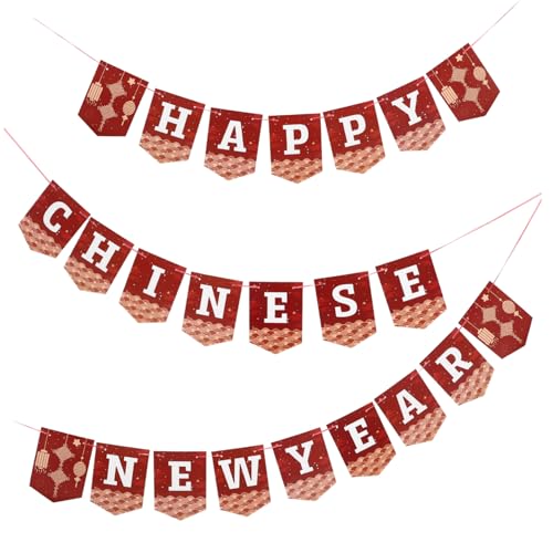 ifundom Neujahrsbrief-Pull-Flaggen-Banner Alles zum Geburtstag Banner neujahr feiernde Flagge Chinese New Year chinesisch neujahr Party-Anhänger dekoratives Banner des neuen Jahres von ifundom