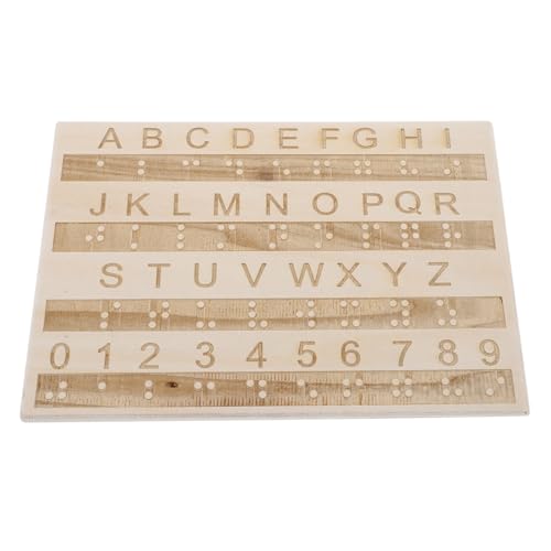 ifundom Tafel mit Braille-Alphabet Braille-Spiele Zeichenbrett für Buchstaben aus Holz Fluchtraum-Requisite Braille-Bücher Big-Blind-Button Braille-Lernlineal Blindenschrift hölzern ifundom Tafel mit Braille-Alphabet Braille-Spiele Zeichenbrett für Buchstaben aus Holz Fluchtraum-Requisite Braille-Bücher Big-Blind-Button Braille-Lernlineal Blindenschrift hölzern von ifundom