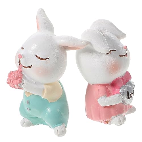 ifundom Tortenfigur Niedlicher Hasen-kuchenaufsatz Kuchen -toper -figuren Für Hochzeit Niedliche Miniatur-hasenfigur Hasentiere Figur Hasenaufsatz Für Kuchen Hase Tortenaufsatz von ifundom