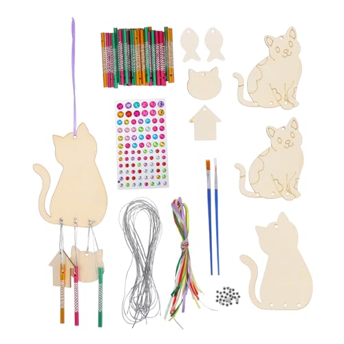 ifundom Unvollständiges Windspiel Bastelset für Diy Holz Klangspiel mit Katzenmotiven Teiliges Set zur Kreativen Gestaltung für Geburtstagsfeiern und Bastelprojekte ifundom Unvollständiges Windspiel Bastelset für Diy Holz Klangspiel mit Katzenmotiven Teiliges Set zur Kreativen Gestaltung für Geburtstagsfeiern und Bastelprojekte von ifundom