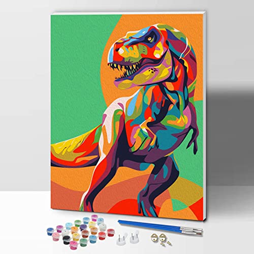 ifymei Malen Nach Zahlen für Kinder, Erwachsene und Anfänger, DIY Malen Nach Zahlen Tiere für Mädchen und Jungen, Bunter Dinosaurier 30 x 40 Zentimeter, Mit Rahmen - Kinder über 6 Jahre ifymei Malen Nach Zahlen für Kinder, Erwachsene und Anfänger, DIY Malen Nach Zahlen Tiere für Mädchen und Jungen, Bunter Dinosaurier 30 x 40 Zentimeter, Mit Rahmen - Kinder über 6 Jahre von ifymei