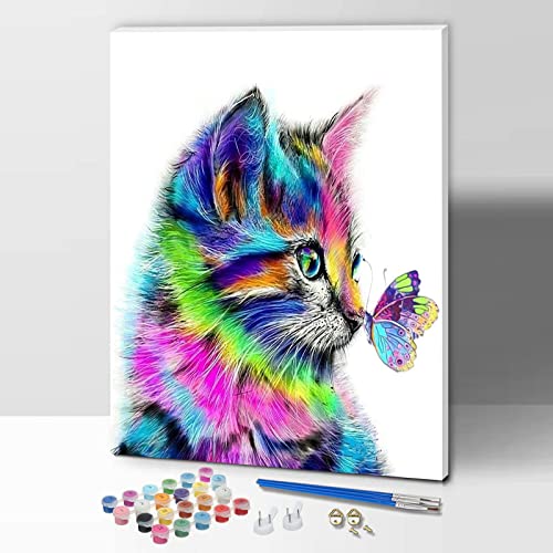 ifymei Malen Nach Zahlen für Kinder, Erwachsene und Anfänger, DIY Malen Nach Zahlen Tiere für Mädchen und Jungen, Katzen und Schmetterlinge 30 x 40 Zentimeter, Mit Rahmen - Kinder über 6 Jahre ifymei Malen Nach Zahlen für Kinder, Erwachsene und Anfänger, DIY Malen Nach Zahlen Tiere für Mädchen und Jungen, Katzen und Schmetterlinge 30 x 40 Zentimeter, Mit Rahmen - Kinder über 6 Jahre von ifymei