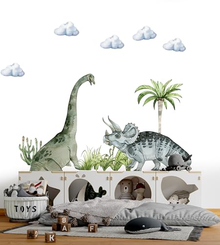 igibee Wandtattoo mit Dinosauriern & Brontosaurus, Selbstklebender Wandaufkleber für Kinderzimmer, Wandsticker für Jungen, Wanddeko für Kinder, Einfaches Anbringen & Rückstandsloses Entfernen igibee Wandtattoo mit Dinosauriern & Brontosaurus, Selbstklebender Wandaufkleber für Kinderzimmer, Wandsticker für Jungen, Wanddeko für Kinder, Einfaches Anbringen & Rückstandsloses Entfernen von igibee