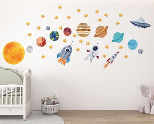 igibee Wandtattoo Sonnensystem, Astronaut im Sonnensystem Wandaufkleber, Planeten, Sonne und Rakete für Jungenzimmer, WallDecal für Kinderzimmer, Kosmos Wandtatoo igibee Wandtattoo Sonnensystem, Astronaut im Sonnensystem Wandaufkleber, Planeten, Sonne und Rakete für Jungenzimmer, WallDecal für Kinderzimmer, Kosmos Wandtatoo von igibee