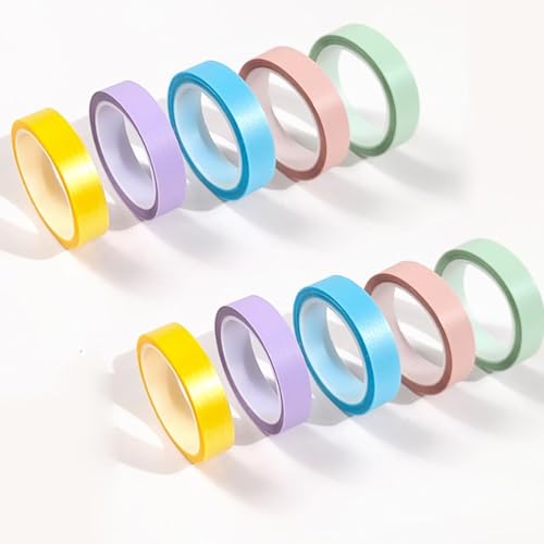 10 Rollen Haftnotizen, Transparente Haftnotizen Klebezettel, Highlight Strips, Fluoreszierende Haftstreifen, Klebezettel Klein, Textmarker Klebeband für Notizen, Bücher (5M/Rollen) von iguTrail