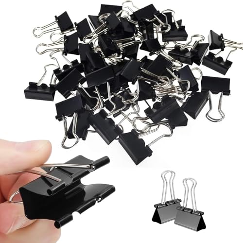 Foldback-Klammern Set, 150 Stück, 25mm, Schwarz, Metall Büroklammern für Dokumente Foldback-Klammern Set, 150 Stück, 25mm, Schwarz, Metall Büroklammern für Dokumente von iguTrail