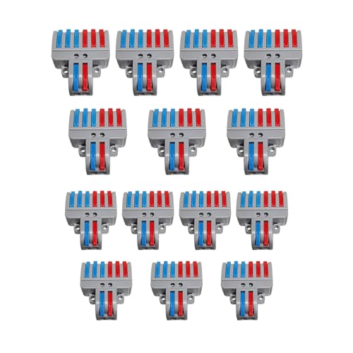 Klemmen Set, Verbindungsklemme Set mit Hebel, Draht Push Kabelverbinder, Kompakt Steckklemmen, aus Kunststoff, 10 Stück Klemmen 8 Polig, Mit Befestigungsschrauben (2 in 6 raus) von iguTrail