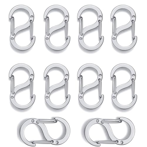 S-Lock Karabiner Verschlüsse für Armbänder, 16mm, Edelstahl Silber, 10 Stück, Doppelöffnung S-Lock Karabiner Verschlüsse für Armbänder, 16mm, Edelstahl Silber, 10 Stück, Doppelöffnung von iguTrail