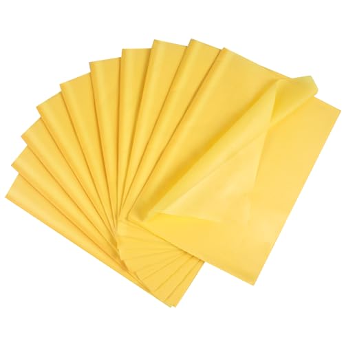 ihaspoko 100 Blatt Gelb Seidenpapier, 50×35cm Geschenkpapier für Handwerk und Geschenkverpackung Dekorativ von ihaspoko