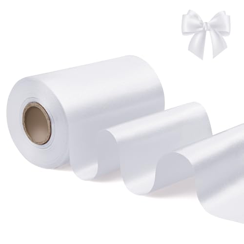 ihaspoko 10cm Breites Satinband Weiß– 20m Geschenkband für Geschenkverpackung, Hochzeiten, Basteln | Schleifenband für Karten, Deko & Hochzeitsauto ihaspoko 10cm Breites Satinband Weiß– 20m Geschenkband für Geschenkverpackung, Hochzeiten, Basteln | Schleifenband für Karten, Deko & Hochzeitsauto von ihaspoko
