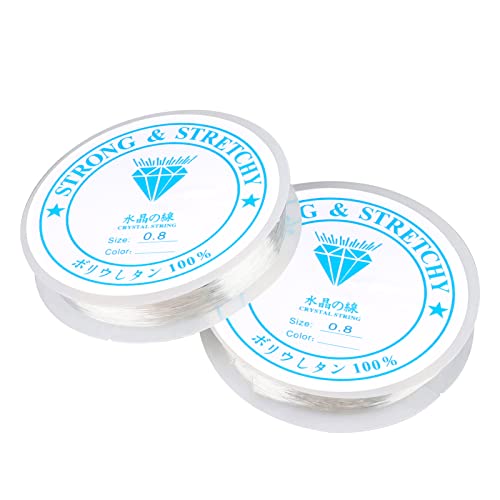 ihaspoko 2xSpule 0.8mm Transparent Faden für Perlenschmuck Armbänder Basteln, für die Herstellung von Schmuck verwendet von ihaspoko