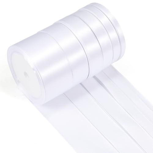 ihaspoko 6 Größen Breites Satinband Weiß – 6 Polyester Satinband, 22 m Geschenkband für Geschenkverpackung, Hochzeiten, Basteln | Schleifenband für Karten, Deko & Hochzeitsauto ihaspoko 6 Größen Breites Satinband Weiß – 6 Polyester Satinband, 22 m Geschenkband für Geschenkverpackung, Hochzeiten, Basteln | Schleifenband für Karten, Deko & Hochzeitsauto von ihaspoko