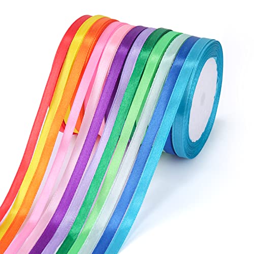 ihaspoko Polyester Satinband, 12 Farben 6 mm x 22 m Dekoration Geschenkband für Heimwerkerkunst Handwerk, Geschenk Verpackung, Schleifen, Hochzeitsdekoration von ihaspoko