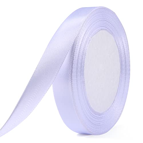 ihaspoko Polyester Satinband, 15 mm x 22 m Dekoration Geschenkband für Heimwerkerkunst handwerk, Geschenk Verpackung, Schleifen, Hochzeitsdekoration (Weiß) von ihaspoko