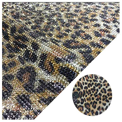 ihreesy 9,4x7,9 Zoll Bling Bling Kristall Strass Aufkleber,Selbstklebend DIY Auto Dekoration Aufkleber Glitter Strass Dekoration Trim Aufkleber für Wand Möbel Tasse Handy Fahrrad,Leopard von ihreesy