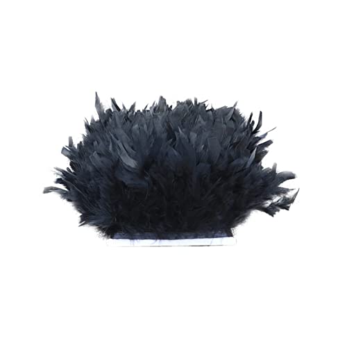 ihreesy Fransen mit Natürliche Truthahn Federbesatz, 2m Flauschige Feder Streifen Trim 15cm–20cm Breit Feder Fringe Trim mit Truthahnfedern für DIY-Dekoration Kleid Nähen Basteln,Schwarz ihreesy Fransen mit Natürliche Truthahn Federbesatz, 2m Flauschige Feder Streifen Trim 15cm–20cm Breit Feder Fringe Trim mit Truthahnfedern für DIY-Dekoration Kleid Nähen Basteln,Schwarz von ihreesy