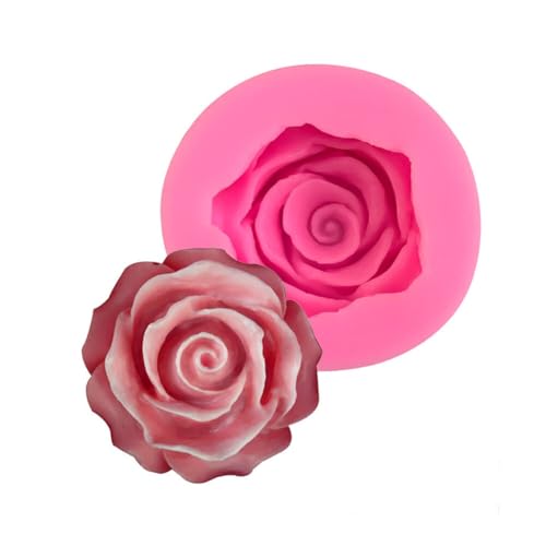 ihreesy Silikon-Formen, Blumen Silikon Gießformen 3D Blumen Silikonformen Kerzenform Blume Blühen Rose Form für Seife, Kerzen, Kuchen,Schokolade, Süßigkeiten,Rose #3 von ihreesy