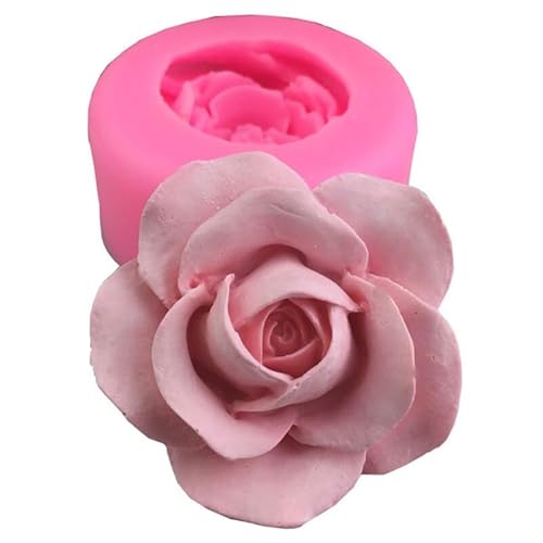 ihreesy Silikon-Formen, Blumen Silikon Gießformen 3D Blumen Silikonformen Kerzenform Silikon Blume Blume Blühen Rose Form für Seife, Kerzen, Kuchen,Schokolade, Süßigkeiten,Rose #4 von ihreesy