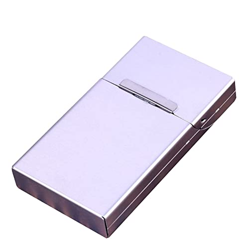 ihreesy Zigarettenetui aus Aluminiumlegierung,Elegant 20 Zigaretten Zigarettenschachtel Tragbare Zigarettenkasten Magnetverschluss Zigarettencase Zigarettenhülle für Frau und Manner,Silber von ihreesy