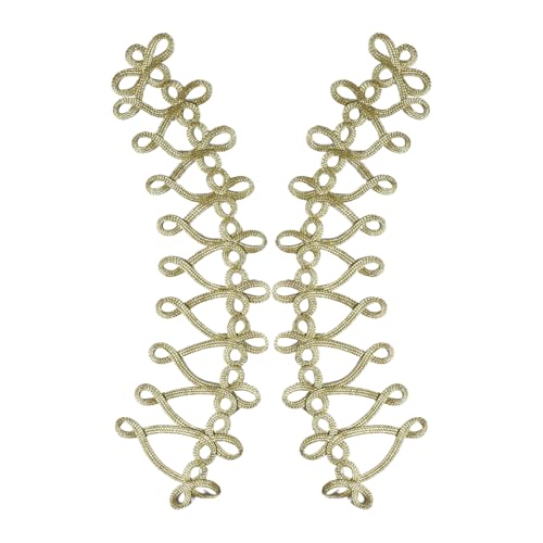 iiniim Doppelbrüstige Applique Patches Kleidung Patch Uniform Knoten Knöpfe Schnur Barock Appliques Kleidung Gold 3 Einheitsgröße von iiniim