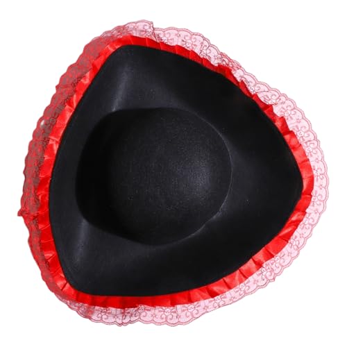 iiniim Spitze Ruffle Pirate Tricorn Captain Dreieck Filz Hut Kolonial Kostüm Zubehör Rot Einheitsgröße iiniim Spitze Ruffle Pirate Tricorn Captain Dreieck Filz Hut Kolonial Kostüm Zubehör Rot Einheitsgröße von iiniim