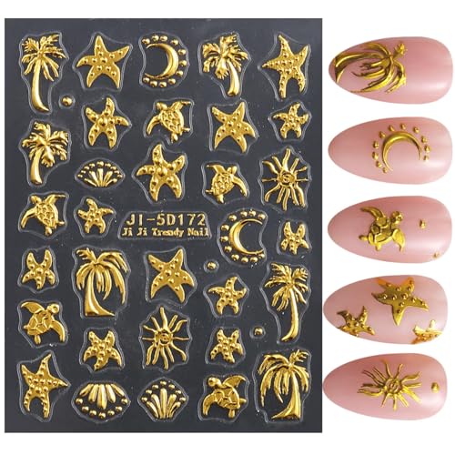 1 Blatt Ozean Wasser Transfer Nagel aufkleber, niedliche Sea Creature Sea Shell Seestern Meeres schildkröte Sommer Nagel aufkleber, Maniküre Aufkleber Zubehör von ikappy