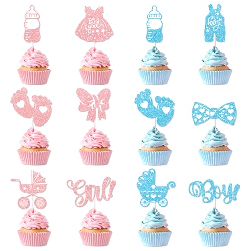 12 Stück rosa und blau Glitter Junge oder Mädchen Cupcakes Geschlecht Aufzeigen Kuchen Dekorationen Baby Geburtstag 12 Stück rosa und blau Glitter Junge oder Mädchen Cupcakes Geschlecht Aufzeigen Kuchen Dekorationen Baby Geburtstag von ikappy