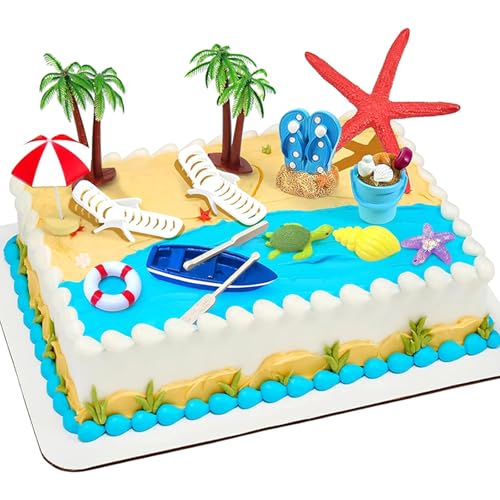 15 Stück Strand Kuchen Dekorationen Stuhl Regenschirm Palme Sommer Ocean Kuchen Toppers zum Geburtstag Baby Dusche Hochzeit Pool Party Dekorations Zubehör von ikappy