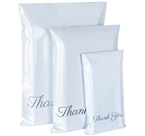 Weiß Versandtüten aus Plastik mit"Thank You",60 Stück Versandtaschen in 3 Größen,A3 B4 C5 Versandbeutel Plastik Selbstklebend und Blickdicht für Kleidung und Textilien(15 x 27/25 x 35/30 x 42cm) Weiß Versandtüten aus Plastik mit"Thank You",60 Stück Versandtaschen in 3 Größen,A3 B4 C5 Versandbeutel Plastik Selbstklebend und Blickdicht für Kleidung und Textilien(15 x 27/25 x 35/30 x 42cm) von ilauke