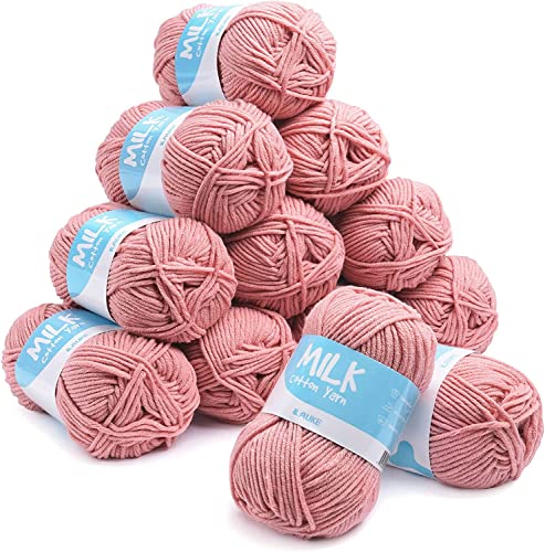 Baby Häkelgarn Milk 12er*50g/Ball,Weiche und Langlebige 100% Acryl Garn für Anfänger und Kinder,Antipilling Babystrickgarn zum Stricken & Häkeln,Babygarn für Hut Schuhe Socken Schal(Lotuswurzel Rosa) Baby Häkelgarn Milk 12er*50g/Ball,Weiche und Langlebige 100% Acryl Garn für Anfänger und Kinder,Antipilling Babystrickgarn zum Stricken & Häkeln,Babygarn für Hut Schuhe Socken Schal(Lotuswurzel Rosa) von ilauke