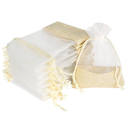 Geschenksäckchen mit Jutegewebe, 36 Organzabeutel Organzasäckchen Spleißen Jutesäckchen Hochzeiten 9x12cm, Wiederverwendbare Säckchen zum Befüllen mit Kordelzug für Geburtstage Weihnachten Süßigkeiten Geschenksäckchen mit Jutegewebe, 36 Organzabeutel Organzasäckchen Spleißen Jutesäckchen Hochzeiten 9x12cm, Wiederverwendbare Säckchen zum Befüllen mit Kordelzug für Geburtstage Weihnachten Süßigkeiten von ilauke