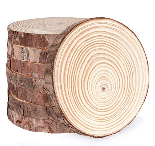 ilauke Holzscheiben12 Stücke Holz Log Scheiben 13-14 cm Runde Naturholz Baumscheiben Ca.15mm Dicke für DIY Handwerk Holz-Scheiben Hochzeit Mittelstücke Weihnachten Dekoration Baumscheibe von ilauke