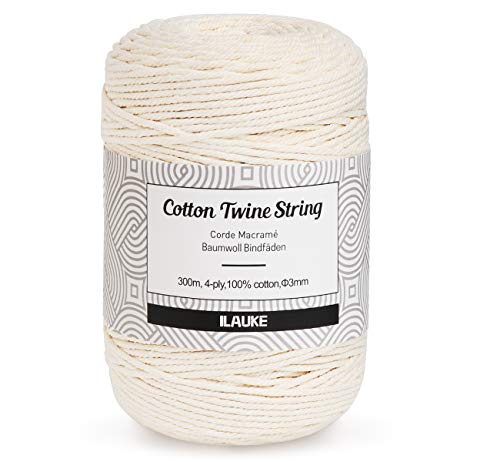 Beige MakrameeSchnur,3mm Premium Makramee Garn,300m Natürliche Baumwollgarn Farbiges,Recycelbar Macrame Cord,Bunte Makramee Baumwollgarn zum Aufhängen,Basteln,Stricken,Dekoschnur,Verschiedene Basteln Beige MakrameeSchnur,3mm Premium Makramee Garn,300m Natürliche Baumwollgarn Farbiges,Recycelbar Macrame Cord,Bunte Makramee Baumwollgarn zum Aufhängen,Basteln,Stricken,Dekoschnur,Verschiedene Basteln von ilauke