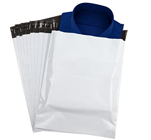 Versandbeutel,ilauke 60 Stück Versandtaschen aus Kunststoff 35 x 45 cm + 5,5 cm,Selbstklebend und Blickdicht Versandtüte aus Plastik für Kleidung,Gütern,Warensendung,Weiß von ilauke