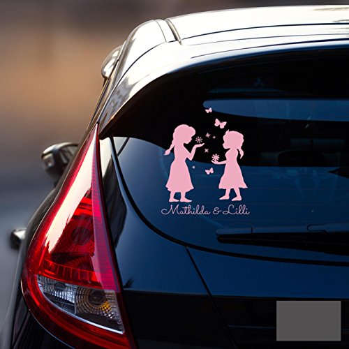 Autotattoo Heckscheibenaufkleber Fahrzeug Sticker Aufkleber Baby Schneeprinzessin Kinder M1872 - ausgewählte Farbe: *dunkelgrau* ausgewählte Größe: *XL - 25cm breit x 35cm hoch* von ilka parey wandtattoo-welt