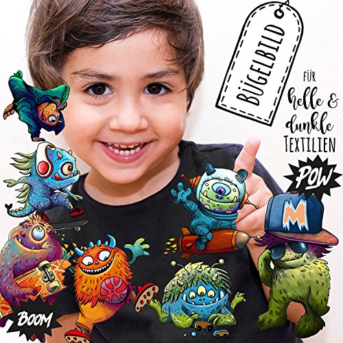 Bügelbilder Set Monster Applikation Kita Bügelbild Jungs Bügelmotiv Aufbügelbilder in A5 bb152 Bügelbilder Set Monster Applikation Kita Bügelbild Jungs Bügelmotiv Aufbügelbilder in A5 bb152 von ilka parey wandtattoo-welt