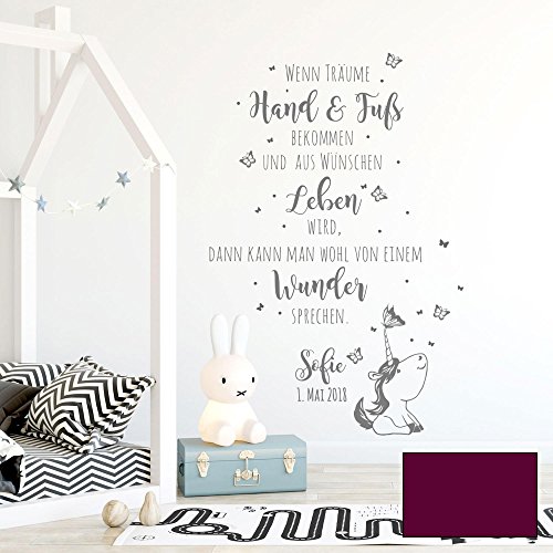 Wandtattoo Babyzimmer Spruch Zitat & Schmetterlinge Kinderzimmer Wanddeko Wandgestaltung mit Namen & Datum M2339 - ausgewählte Farbe: *beere* ausgewählte Größe: *XL - 80cm hoch x 120cm breit* Wandtattoo Babyzimmer Spruch Zitat & Schmetterlinge Kinderzimmer Wanddeko Wandgestaltung mit Namen & Datum M2339 - ausgewählte Farbe: *beere* ausgewählte Größe: *XL - 80cm hoch x 120cm breit* von ilka parey wandtattoo-welt